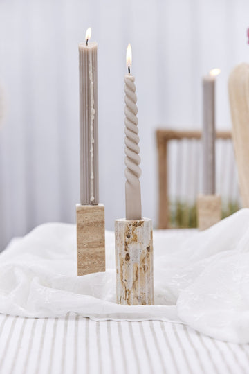 Travina lysestage 11,5 cm. sand marmor LENE BJERRE