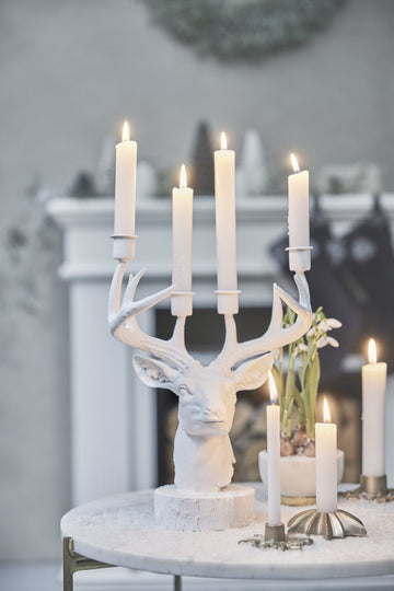 Serafina lysestage hjort H31cm hvid Lene Bjerre Design DK