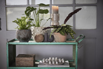 Norah æske m. låg 18x18 cm. Natur LENE BJERRE