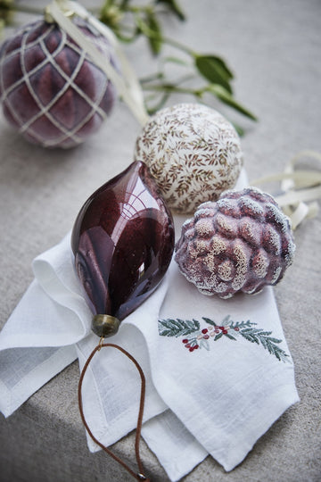 Nosille julekugle 12 cm rød Lene Bjerre Design DK