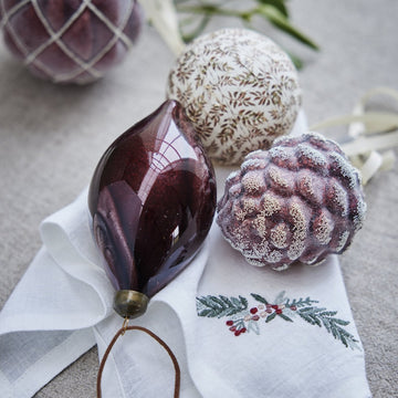 Penine mundserviet Ø45 cm. hvid hørblanding Lene Bjerre Design DK