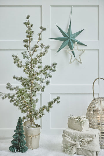 Pinea H115 cm. grøn med LED-lys Lene Bjerre Design DK