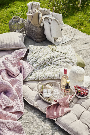 Ivy madras støvet grøn 180x70 LENE BJERRE