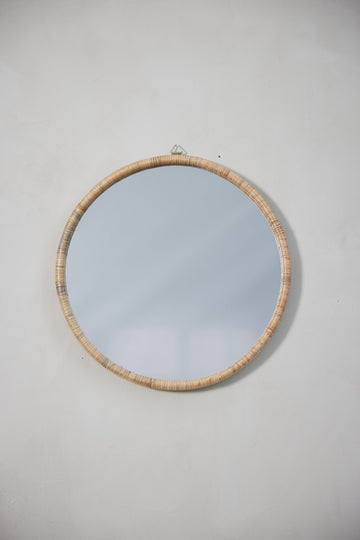 Riselle rundt spejl Ø60 cm. natur LENE BJERRE
