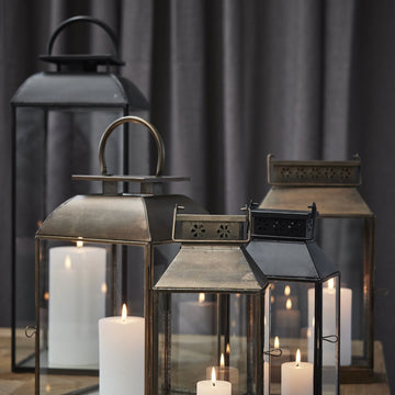 Sigrid lanterne H42 cm. antik guld jern LENE BJERRE