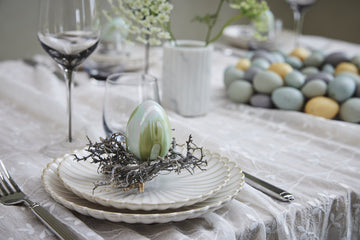 Camille desserttallerken/skål 19x19 cm. råhvid LENE BJERRE