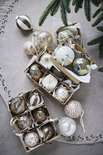 Perline julekugle H10 cm. antik sølv Lene Bjerre Design DK