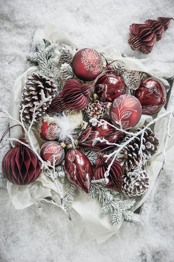 Nosille julekugle 15 cm rød Lene Bjerre Design DK