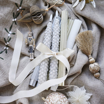 Livia LED stagelys 2-pak H25 cm. sølv Lene Bjerre Design DK