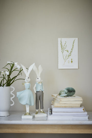 Feven påskeophæng glas H7 cm støvet grøn LENE BJERRE