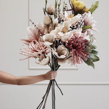 Happia stor dekorationsblomst lyserød L60 LENE BJERRE