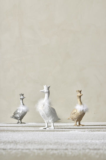 Segilla julegås 26,5 cm antik sølv Lene Bjerre Design DK