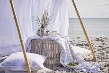 Olivia plaid 170x130 cm. beige stribet Lene Bjerre Design DK