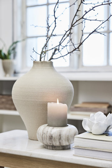 Hesille vase H32 cm. sand keramik LENE BJERRE