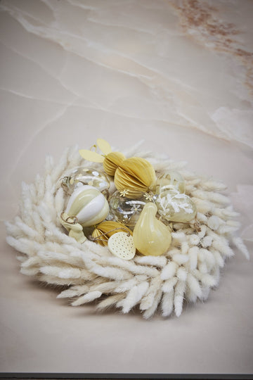 Deifilia ophæng kanin i luftballon keramik H11 cm gul LENE BJERRE