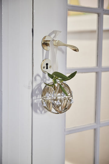 Missia julekugle lys guld jern Ø12 cm LENE BJERRE