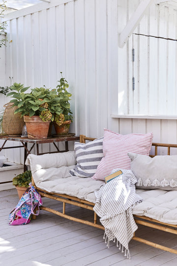 Olivia plaid 170x130 cm. beige stribet Lene Bjerre Design DK