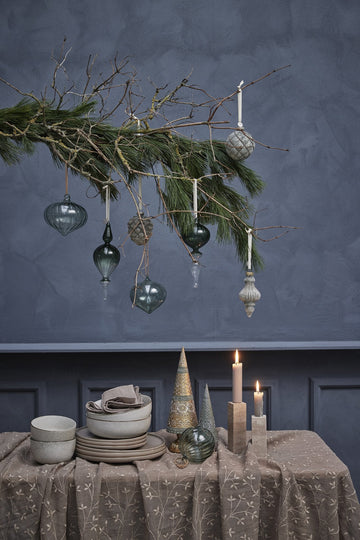 Glossia dekoration grøn, Glas 7,5x7,5 H21,5 LENE BJERRE