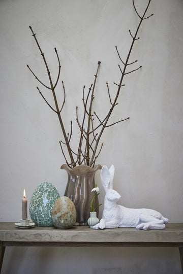 Dehmira lysestage keramik H3,7 cm støvet grøn LENE BJERRE