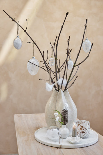 Dehmira lysestage keramik H3,7 cm hvid LENE BJERRE