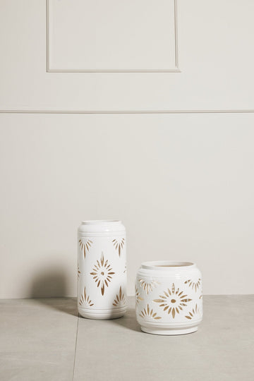 Hilde lanterne hvid keramik H39 cm LENE BJERRE