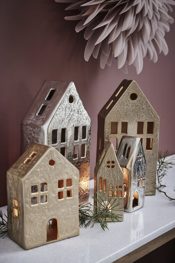 Marlinne lyshus H18,5 cm. lys guld Lene Bjerre Design DK