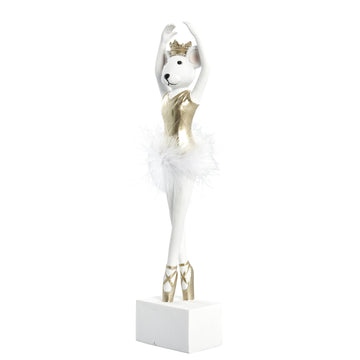 Salinna ballerinamus 32,5 cm hvid og guld Lene Bjerre Design DK