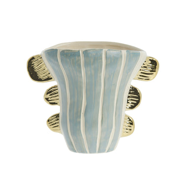 Valentina vase i keramik 24x13 cm. mint/guld Lene Bjerre Design DK
