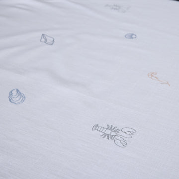 Nerina dug broderet 220x140 cm. Hvid Lene Bjerre Design DK