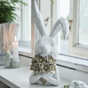 Sevinne kanindekoration H25,8 Hvid/L. Guld Lene Bjerre Design DK