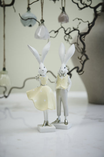 Sevia kanindekoration H20,5 Hvid/Gul Lene Bjerre Design DK