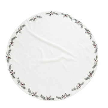 Penine juletræstæppe Ø110 cm. hvid hørblanding Lene Bjerre Design DK