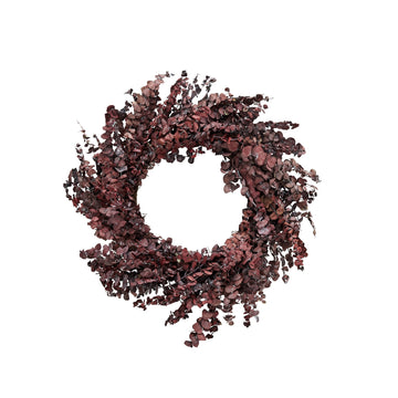 Marille krans Ø55 cm. mørkerød eucalyptus LENE BJERRE