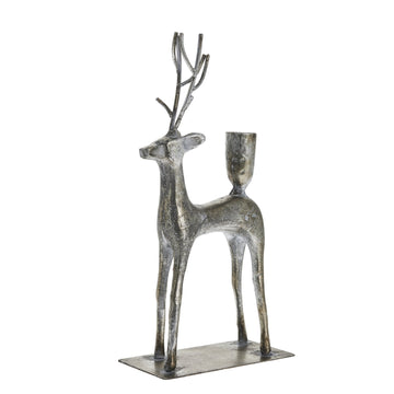 Misella rensdyr lysestage H29 cm. antik sølv jern Lene Bjerre Design DK