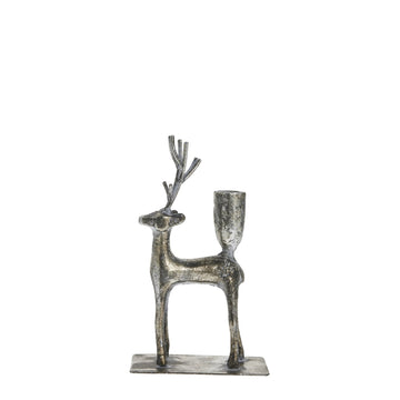 Misella rensdyr lysestage H20 cm. antik sølv jern Lene Bjerre Design DK