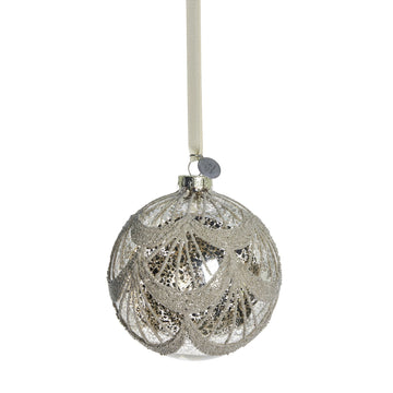 Perline julekugle H10 cm. antik sølv Lene Bjerre Design DK