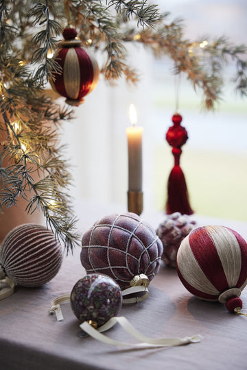 Herle julekugle H6 cm. mørkerød Lene Bjerre Design DK