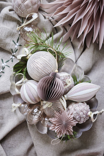 Nomillia julekugle H8 cm. råhvid Lene Bjerre Design DK