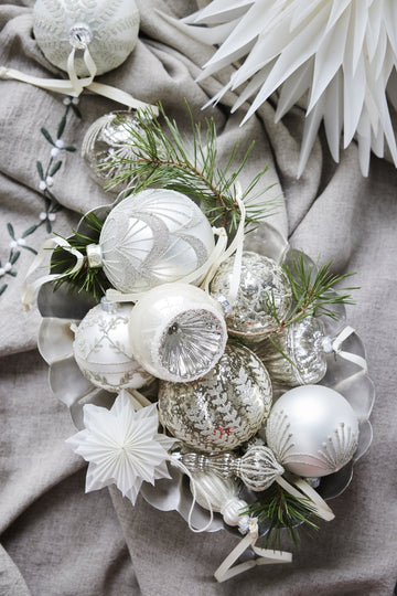 Perline julekugle H10 cm. råhvid Lene Bjerre Design DK