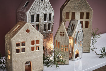 Marlinne lyshus H18,5 cm. lys guld Lene Bjerre Design DK