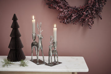 Misella rensdyr lysestage H20 cm. antik sølv jern Lene Bjerre Design DK