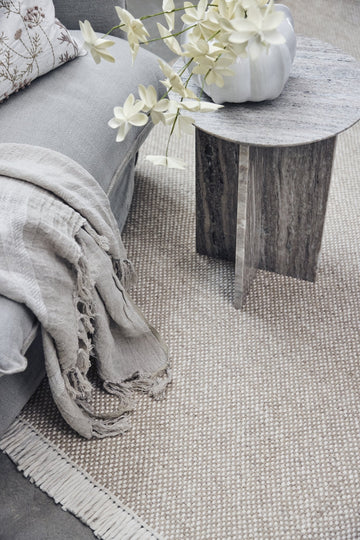 Ana plaid 100% hør sand x130 cm LENE BJERRE