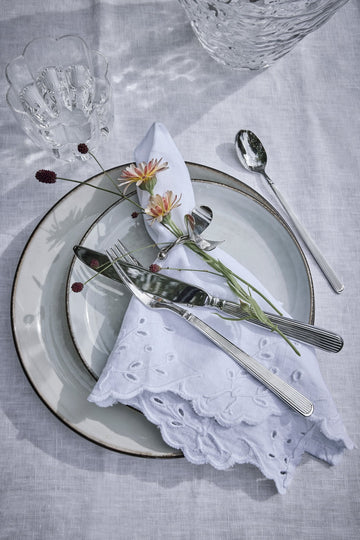 Anglaise serviet 45x45 cm. Hvid Lene Bjerre Design DK