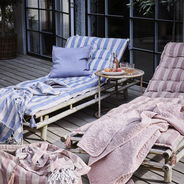Felima madras stribet / 190x70 cm Hør/Blå Lene Bjerre Design DK