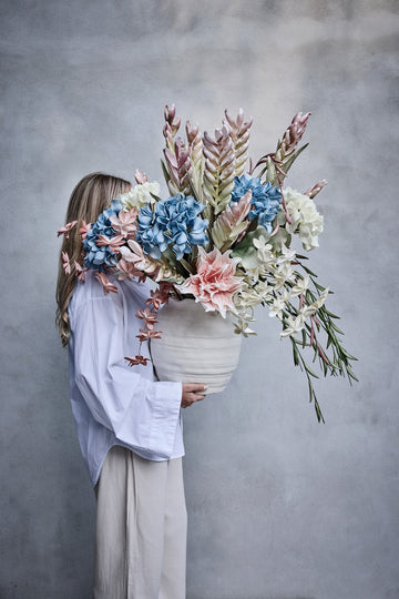 Happia blomsterdekoration H23 cm. Gul Lene Bjerre Design DK