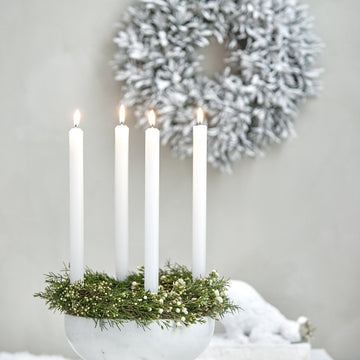 Ellia Marmorskål på fod hvid Lene Bjerre Design DK