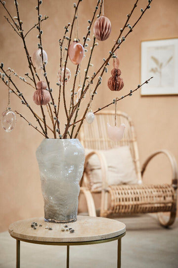 Fedora påskeophæng glas H7 cm lys rosa LENE BJERRE