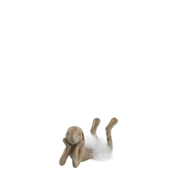 Semilla Påskehare med fjer 8,4 cm. lys guld LENE BJERRE