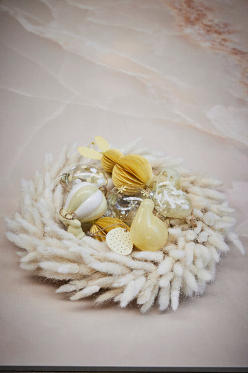 Fedora påskeophæng glas H7 cm gul LENE BJERRE