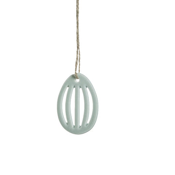 Dehlia påskeæg dekoration keramik H5,2 cm støvet grøn LENE BJERRE